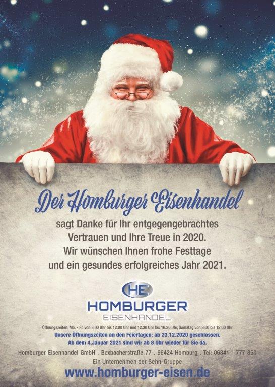 HE_Weihnachten_Anzeige_2020 Weihnachtsgrüße Homburger Eisenhandel